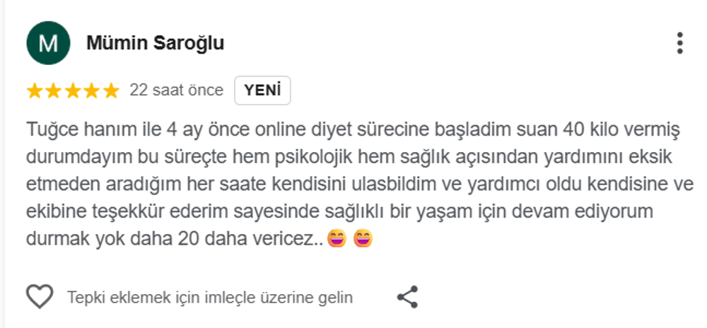Google danışan yorumu 9